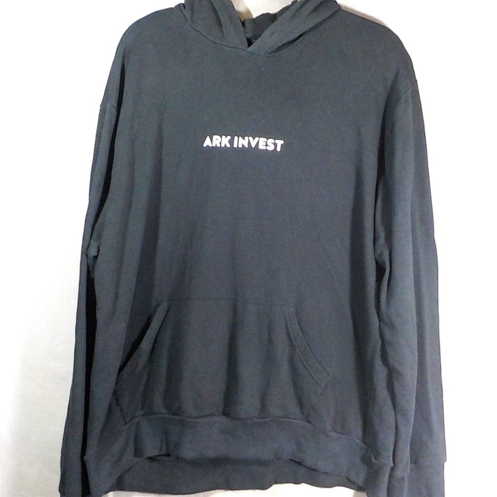 Cathie Wood Ark Invest Long Sleeve Men's Black Pullover Hoodie Size 2XL